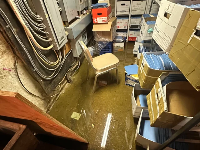 Moldmen NJ office full of water due to water damage being remediated by mold men nj 1 640x480